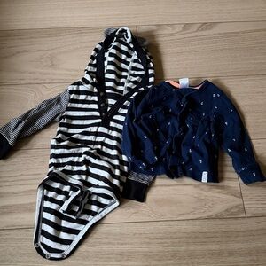Carter's Black and White Striped Onesie